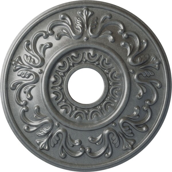 Ekena Millwork Valletta Ceiling Medallion (Fits Canopies up to 3 1/2"), 18"OD x 3 1/2"ID x 1"P, Platinum CM18VLPLS - main